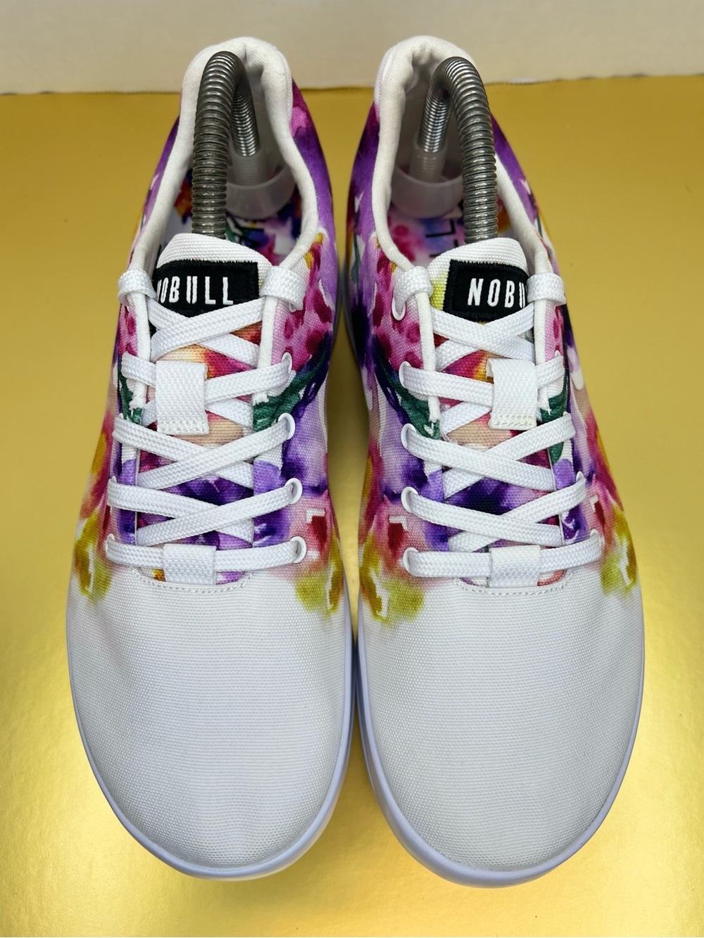 NOBULL White Floral Athletic Shoes with Purple, Pink, Yellow, Green Accents - Picture 3 of 15
